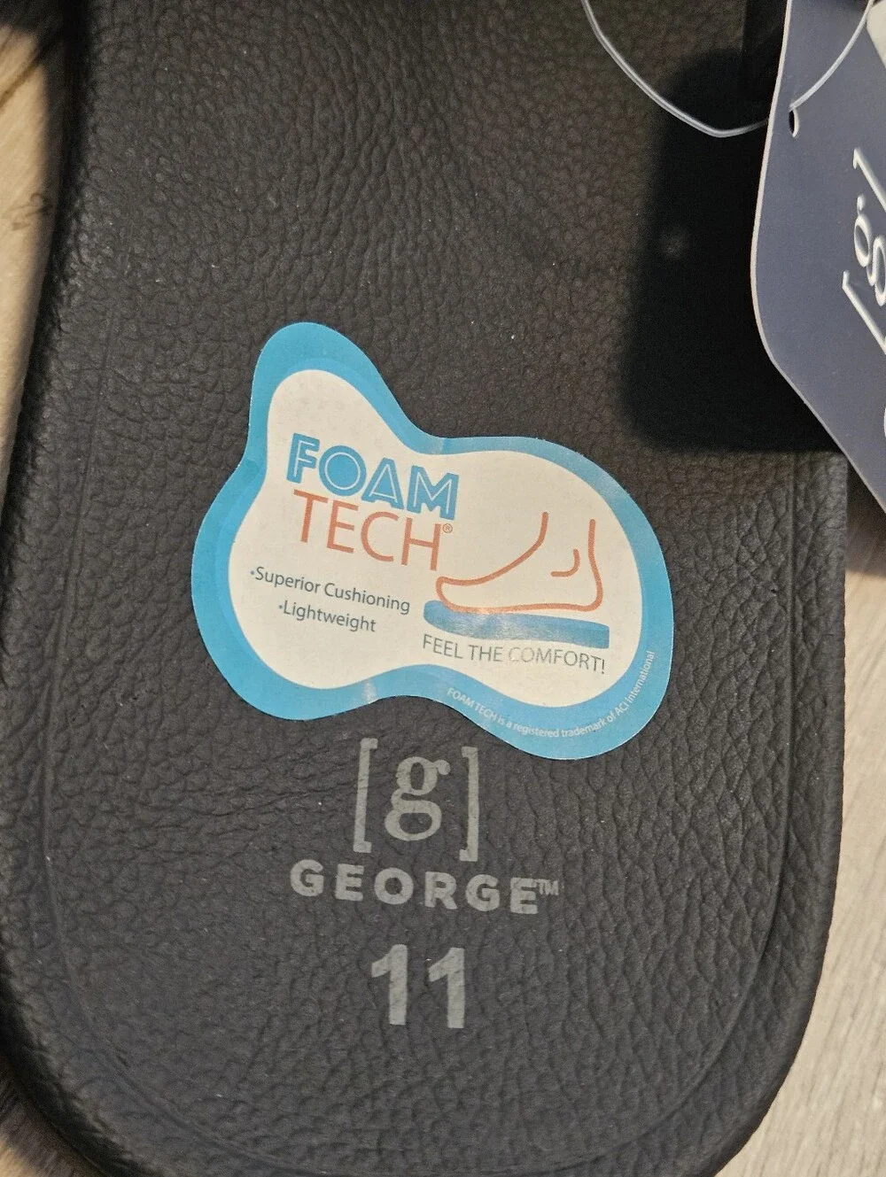 Brand new with tags (NWT) George Men's Comfort Slide Sandals in Gray and Black.